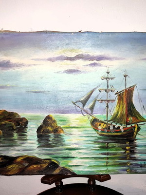 Painting on canvas used 40x30cm with landscape