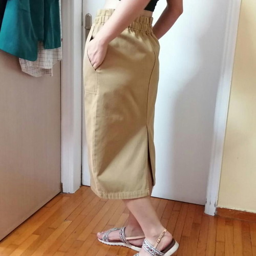 Midi denim skirt ASOS like new, butter yellow, size 38