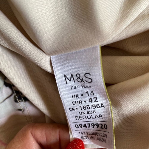 M&S Collection Women's Short Sleeved Wrap Dress Midi Size 14 Like New