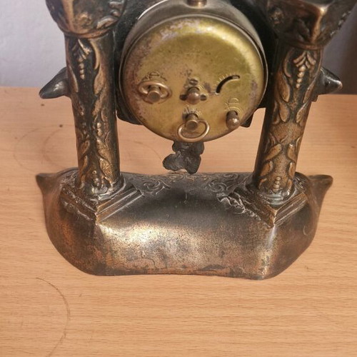 Antique German clock used, brass tabletop