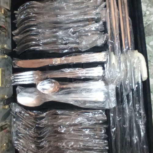 Solingen cutlery set new, stainless steel with gold-plated details, 72 pieces