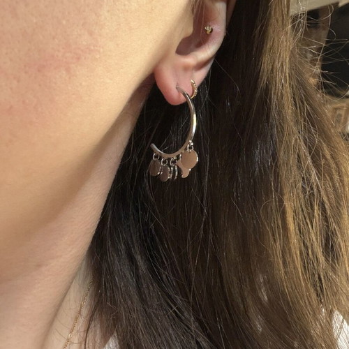 Stainless Steel Hoop Earrings new, silver color