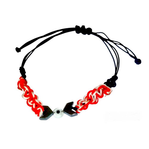 Handmade Martaki macrame with eye and black hematite arrows adjustable new