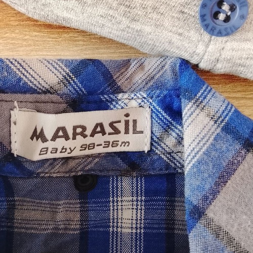 Marasil hooded shirt for 3-year-old boy like new, gray and blue