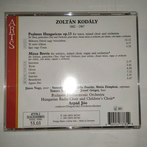 Zoltán Kodály Psalmus Hungaricus / Missa Brevis CD used, classical