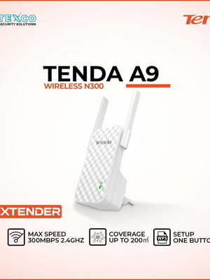 Tenda A9 WiFi Extender Single Band 2.4GHz 300Mbps