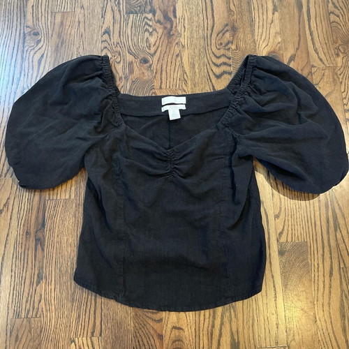 H&M Linen Corset Top like new, black, size XS