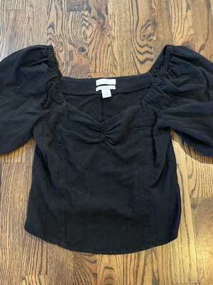 H&M Linen Corset Top like new, black, size XS