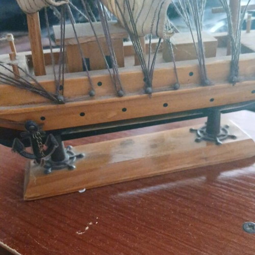Handmade wooden ship model like new