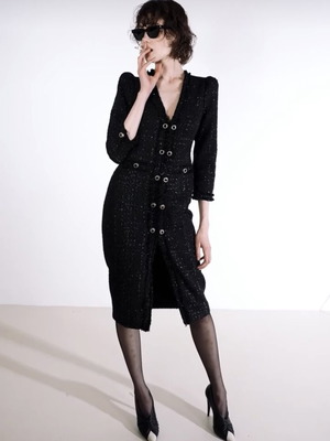 Zini dress new with beautiful details and front slit