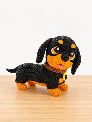 Dachshund crochet-style 3D printed figure