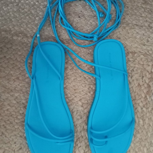 Pull & Bear sandals with laces size 39 used, blue turquoise