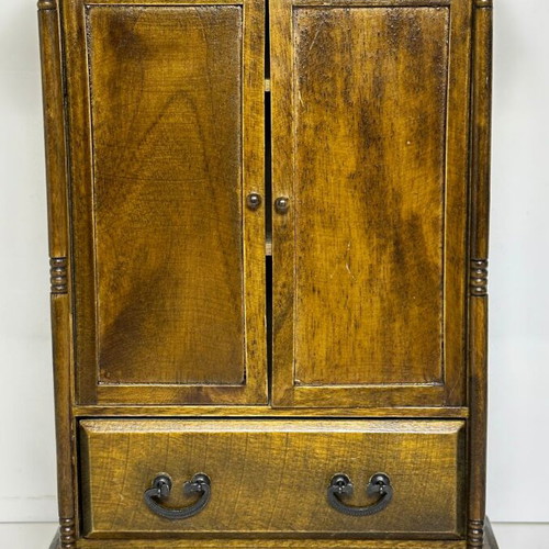 Wooden miniature wardrobe for dollhouse or decoration