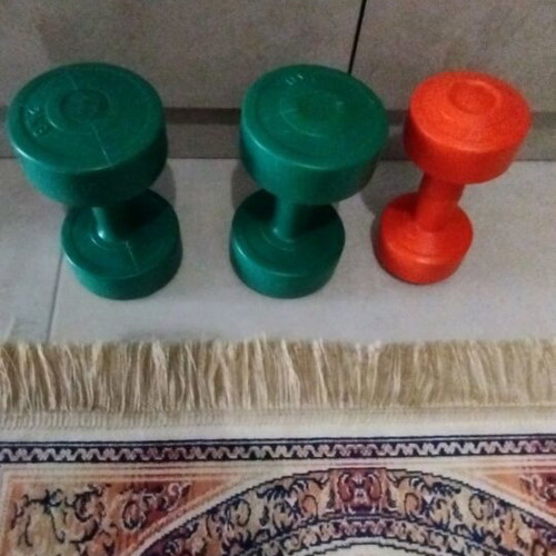 Plastic Coated Dumbbells like new for Fitness