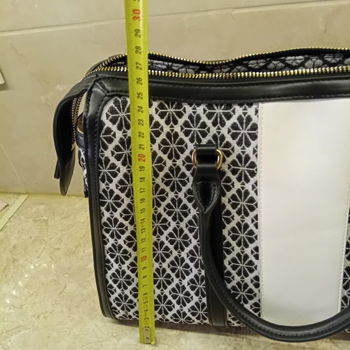 Large black and white shoulder bag