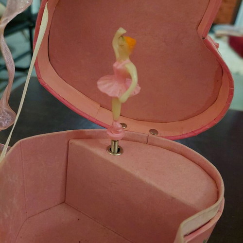 Jewelry box with wind-up ballerina used, Swan Lake melody