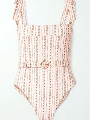 Nicholas one piece swimsuit new, cream color, size L, chains print