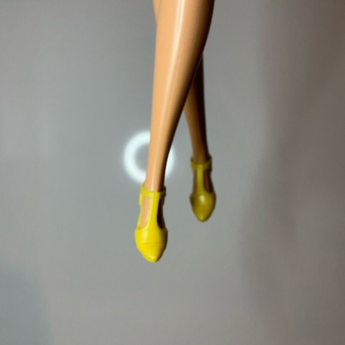 Barbie shoes used, orange and yellow, set of 2