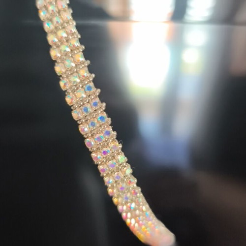 Silver hairband with rhinestones new