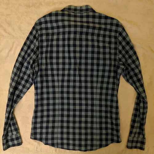 Wrangler slim blue checkered shirt medium size like new