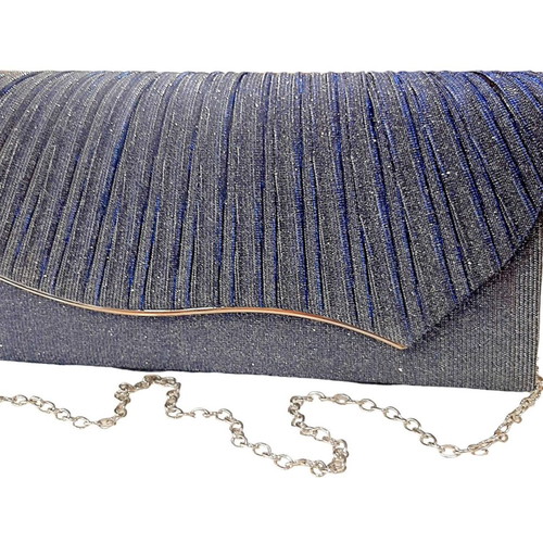 Michelle Moon women's shoulder bag blue glitter new