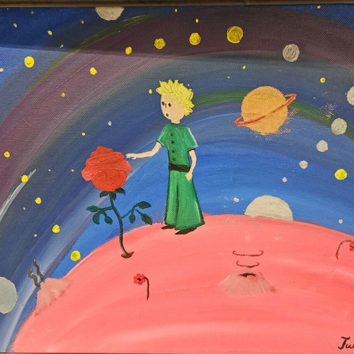 Small Little Prince Painting like new, hand-painted
