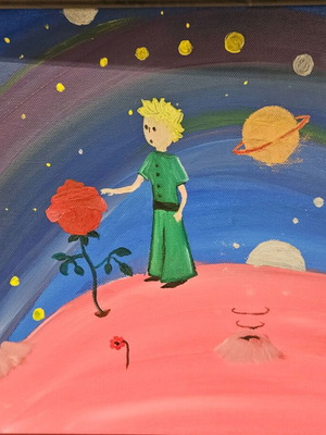 Small Little Prince Painting like new, hand-painted
