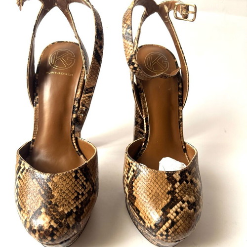 Kurt Geiger high heels snake style with thick heel like new, brown