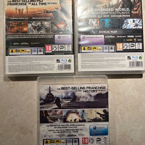 Call of Duty PS3 bundle like new with manuals Black Ops 1, MW3, Ghosts