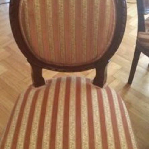 Handmade walnut wood dining set used with 6 carved chairs