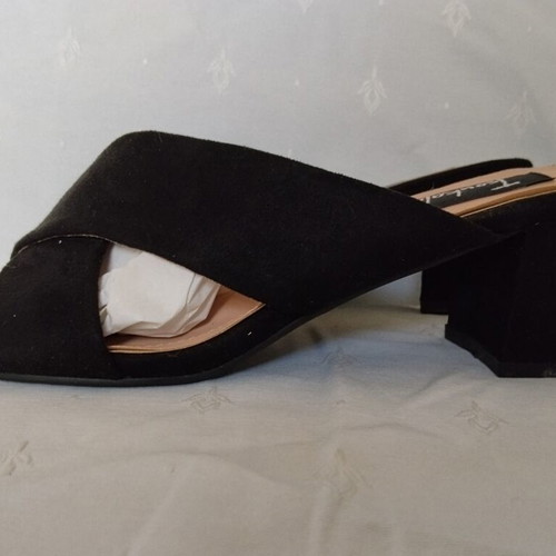 Tsoukalas Shoes Black Suede Mules Size 38 Like New