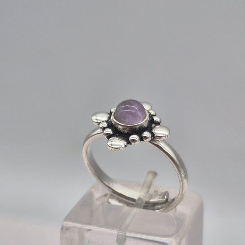 Amethyst Crystal Silver Plated Adjustable Ring new
