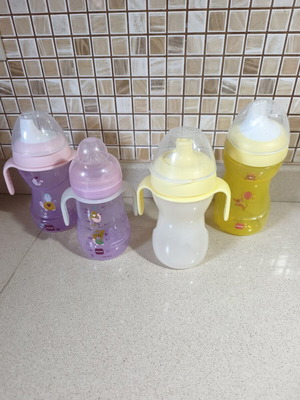 Mam feeding bottles used, assorted set