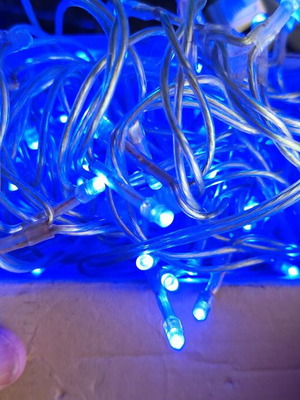 Christmas tree lights used, assorted white and blue