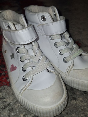 Λευκά sneaker H&M μεταχειρισμένα για κορίτσι Νο 26 με μονόκερο και ροζ γκλίτερ