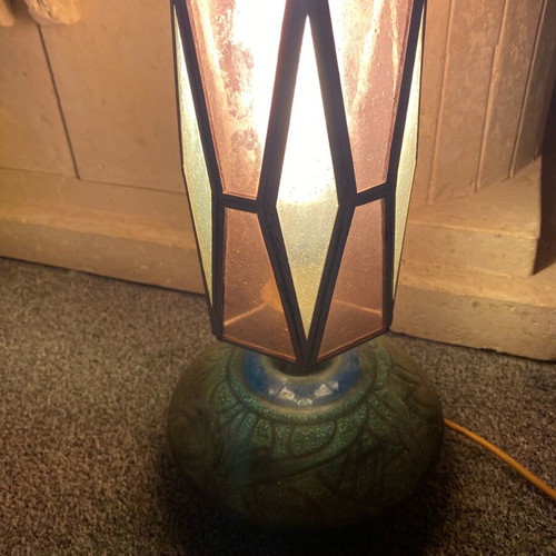 Vintage Celtic pottery lamp base used