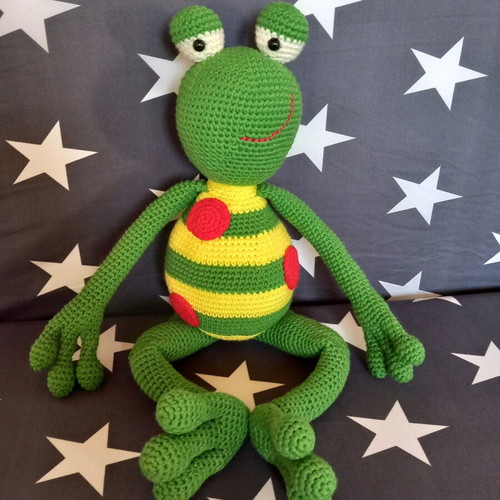 Crocheted Amigurumi Frog Doll new, 42 cm