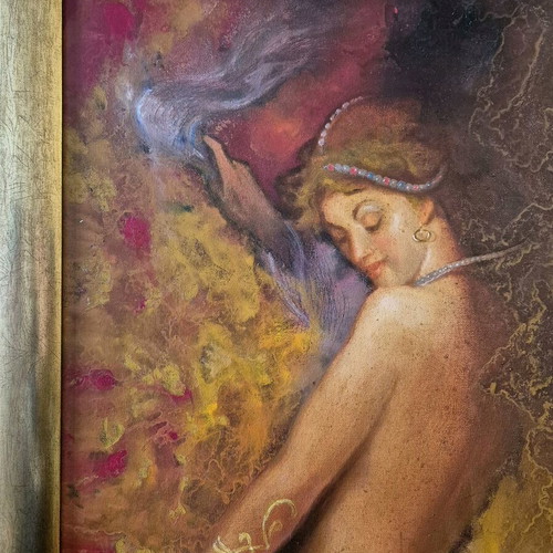 Dionysis Manonas oil painting like new with gold frame 83x63 cm