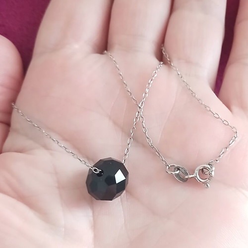 Silver 925 necklace with black stone