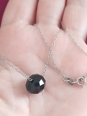 Silver 925 necklace with black stone