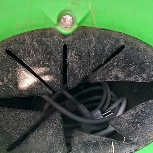 Viking GE250 electric branch shredder used with angled hopper
