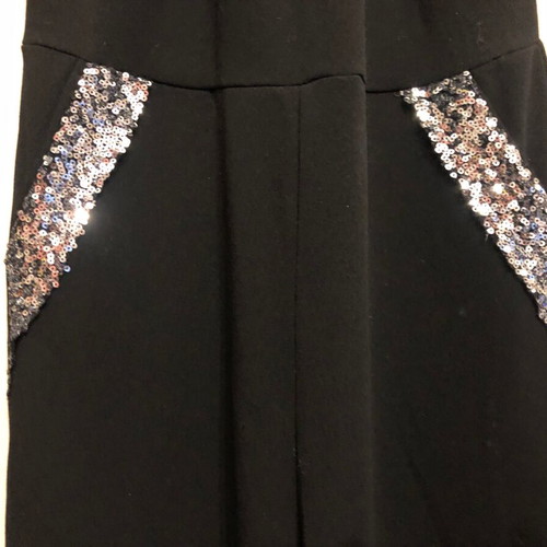 Black one-piece jumpsuit like new with sequin details