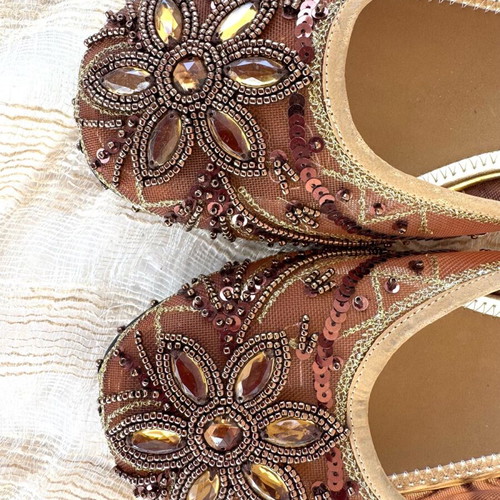 Beverly Feldman mules new, embroidered with sequins and beads