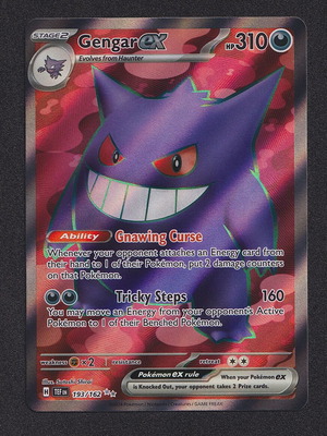 Gengar ex #193/162 trading card like new