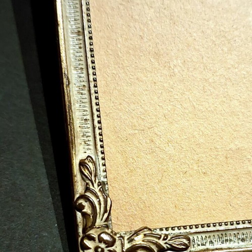 Vintage bronze set with frame and painted boudoir ashtray like new