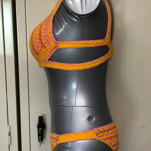 Athletic knitted swimsuit new, size S, multicolor