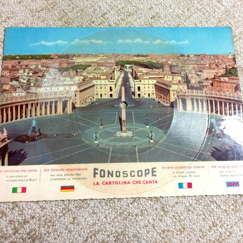 Fonoscope new card plays like 78 rpm record from 1950s