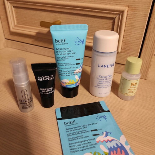 Cosmetic samples new, pack of 6 from Laneige, Pixi, Mac, Clinique
