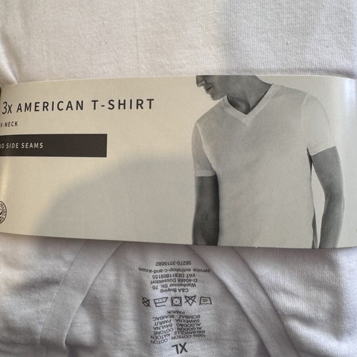 T-shirt V 100% cotton pack of 3 new, white