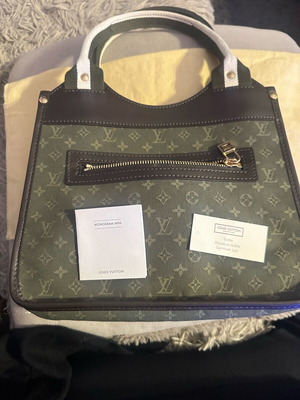 Louis Vuitton Kathleen cloth handbag FL1004 like new green